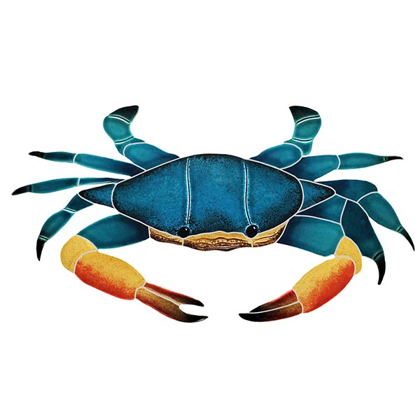 Blue Swimmer Crab Artistry in Mosaics Design Swimming Pool Art Step ...